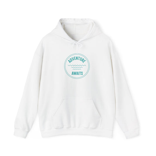 Adventure Awaits Hooded Sweatshirt for Travel Enthusiasts